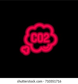Co2 red glowing neon ui ux icon. Glowing sign logo vector