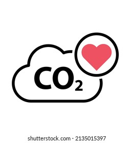 CO2 reduce cloud icon, clean global emission, environment eco design symbol vector illustration .