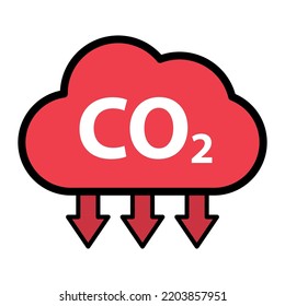 CO2 reduce cloud icon, clean global emission, environment eco design symbol vector illustration .