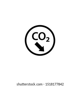 CO2 reduction black icon. Clipart image isolated on white background