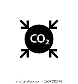 CO2 reduction black icon. Clipart image isolated on white background