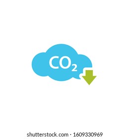 CO2 reduction cloud icon. Clipart image isolated on white background