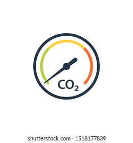 Icono del indicador de reducción de CO2. Imagen de cliente aislada en fondo blanco