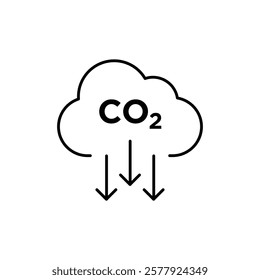 CO2 reduction icon Flat illustration sign