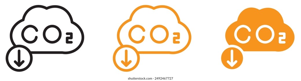 CO2 Reduction Icon Representing Environmental Sustainability Initiatives, Carbon Footprint Reduction Programs, and Green Technologies for Eco-Friendly Businesses