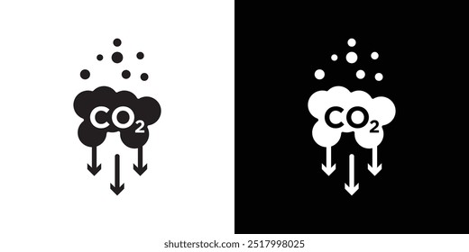 CO2 reduction icon Thin line flat illustration