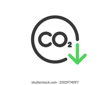 CO2 reduction line icon. Clipart image isolated on white background