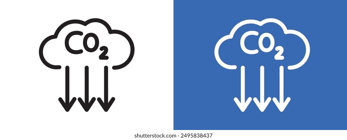 CO2 reduction logo sign set vector outline