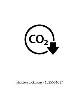 CO2 reduction outline icon. Clipart image isolated on white background