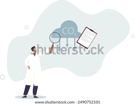 CO2 reduction to reduce carbon dioxide greenhouse gases.flat design.illustration with people.