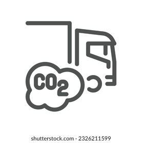 contorno de icono relacionado con CO2 y vector lineal.
