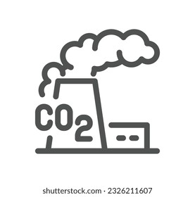 CO2 related icon outline and linear vector.