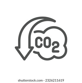 CO2 related icon outline and linear vector.