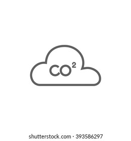 CO2 sign in cloud line icon.