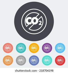 CO2. Single flat icon on the circle. Vector illustration.