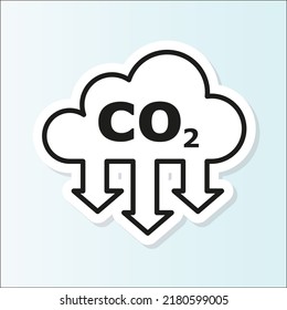 Co2 sticker. Carbon Dioxide Emissions icon or logo. co2 emissions. Vector on isolated white background. EPS 10.