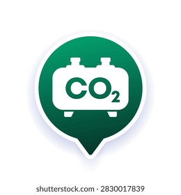co2 storage vector icon, carbon dioxide gas in big tank