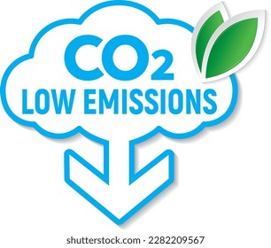 CO2 symbol low emissions with cloud