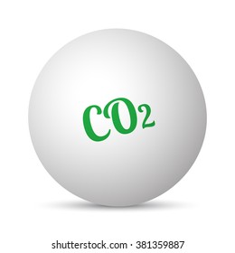 Co2 text 3d sphere ball