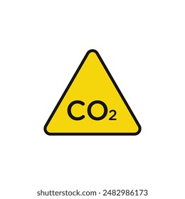 CO2 Triangle Warning icon logo sign vector outline