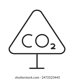 CO2 Triangle Warning Sign Environmental Safety Hazard Alert