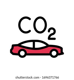 icono de color plano vectorial co2 