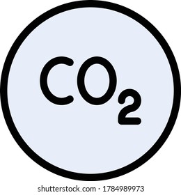 icono de color plano vector co2    