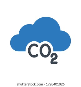 icono de color de glifo vectorial co2 