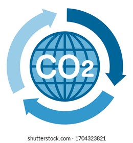 co2 vector icon. Carbon neutral and decarbonized.