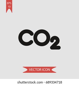 CO2 vector icon, illustration symbol