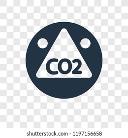 CO2 vector icon isolated on transparent background, CO2 transparency logo concept