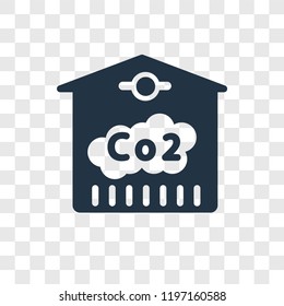 Co2 vector icon isolated on transparent background, Co2 transparency logo concept