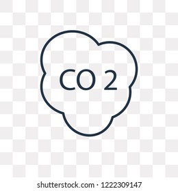 Co2 vector outline icon isolated on transparent background, high quality linear Co2 transparency concept can be used web and mobile
