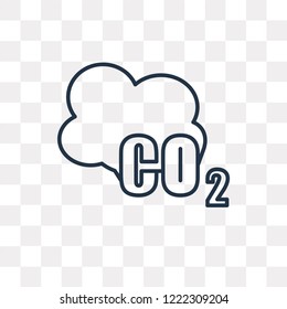 Co2 vector outline icon isolated on transparent background, high quality linear Co2 transparency concept can be used web and mobile