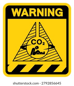 CO2 Warning Sign, Vector Illustration, Isolate On White Background Label.EPS10