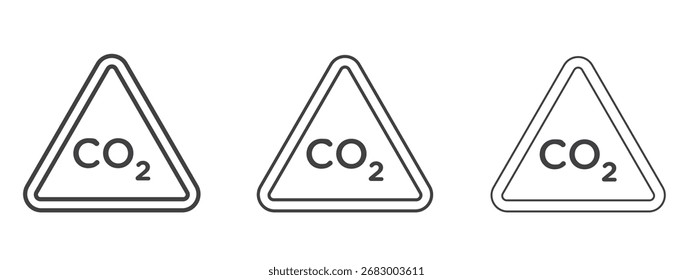 Señales de advertencia de CO2 - Ilustración vectorial editable de la carrera