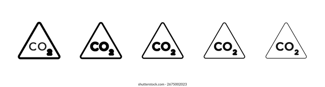 Sinais de aviso de CO2 Ilustração de arte vetorial