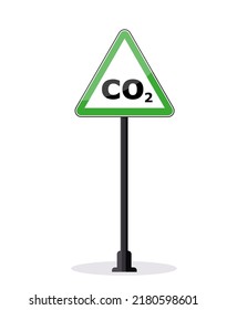CO2 warning traffic sign frame. Vector illustration