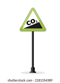 CO2 warning traffic sign frame. Vector illustration