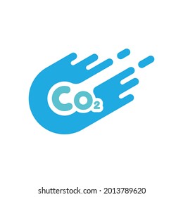 Símbolo de dispersión de CO2 y agua logo estilo línea diseño de ilustración vector