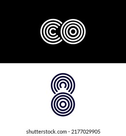 Co,8,infinity Logo Design.letter,number Logo Design Vector Template.