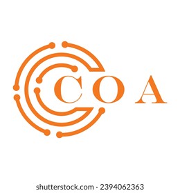 COA letter design. COA letter technology logo design on white background. COA Monogram logo design for entrepreneur and business