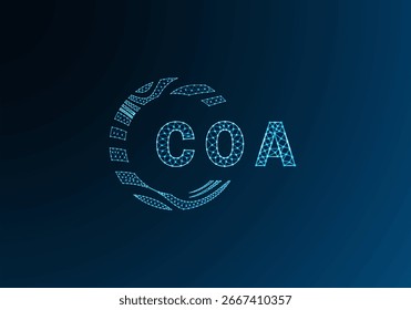 COA low poly letter logo vector design. COA lower poly logo design. COA unique low poly logo design.