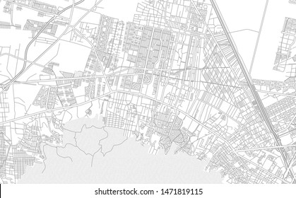 Coacalco de Berriozábal, México, Mexico, bright outlined vector map with bigger and minor roads and steets created for infographic backgrounds.