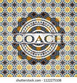 Coach arabesque style emblem. arabic decoration.