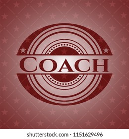 Coach badge with red background