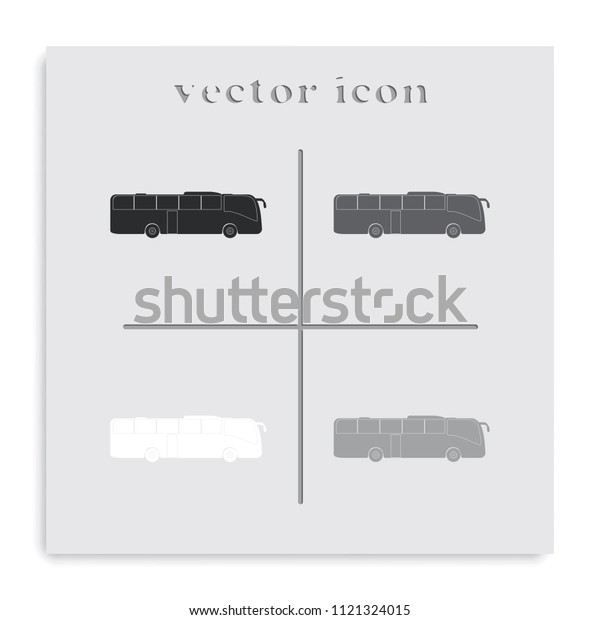 Coach bus flat\
black and white vector\
icon.