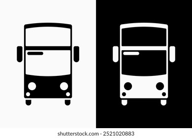 Coach Bus Icons: vector illustration of coach bus icons with black and white background