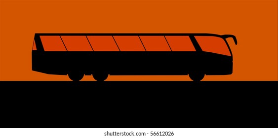 Coach bus silhouette vector