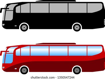 ilustración simple de bus de autocar - vector